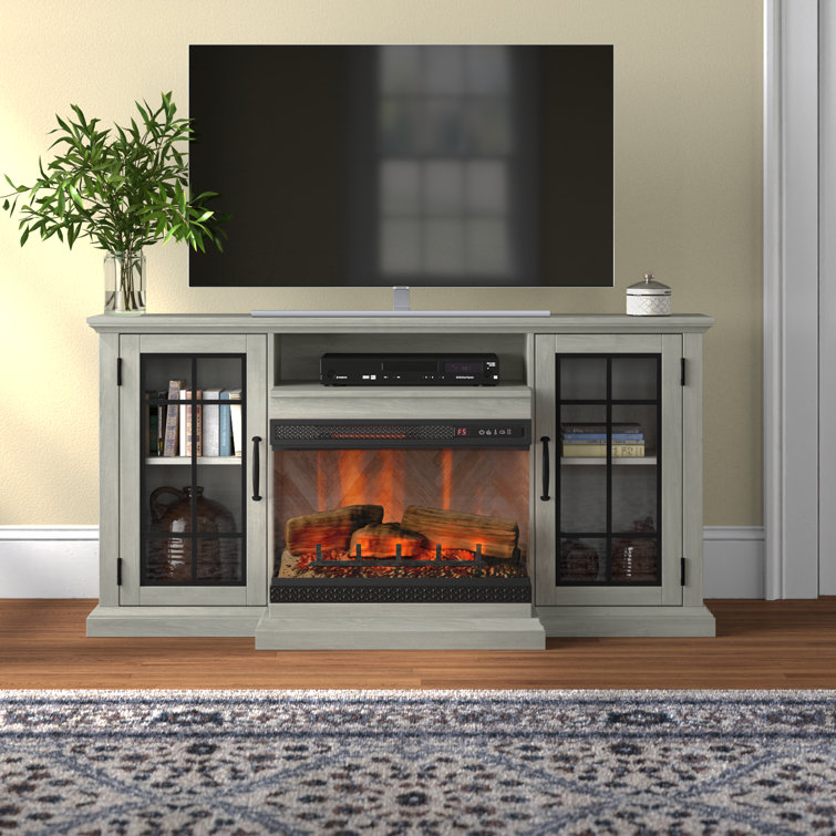 Aubriella TV Stand for TVs up to 65" with Electric Fireplace Included