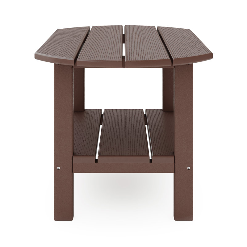 Table d'appoint ovale d'extérieur Ippolito, Brun pacane, Brun pacane