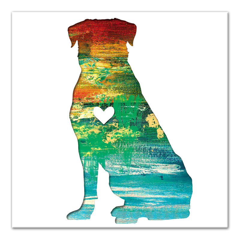 «Ink Silhouette Rottweiler», impression sur toile tendue, H 12 po x l 12 po
