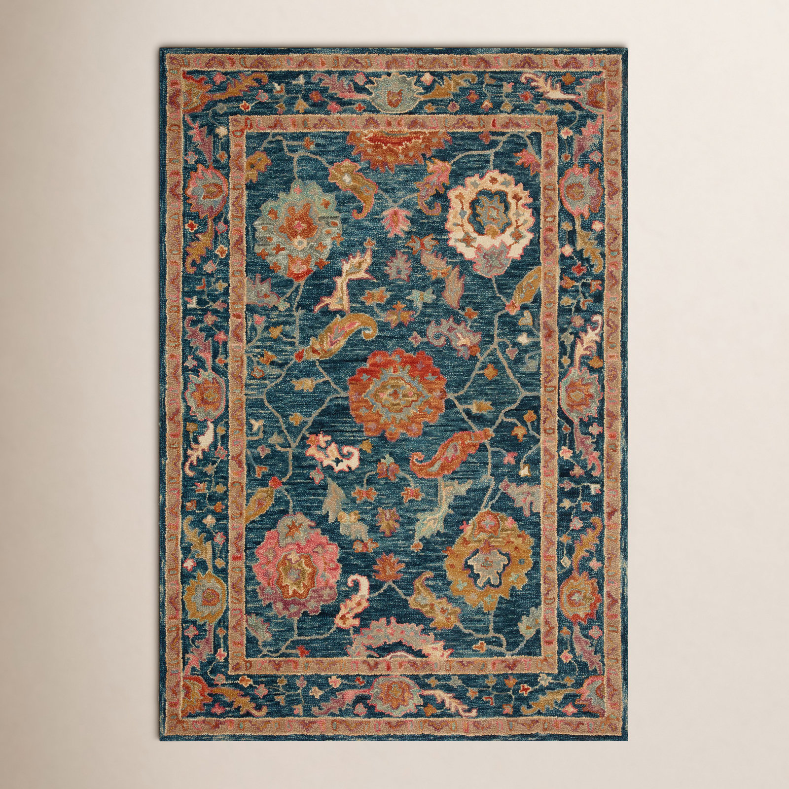 Elmsford Handmade Wool Rug, Rectangle 5' x 7'6"