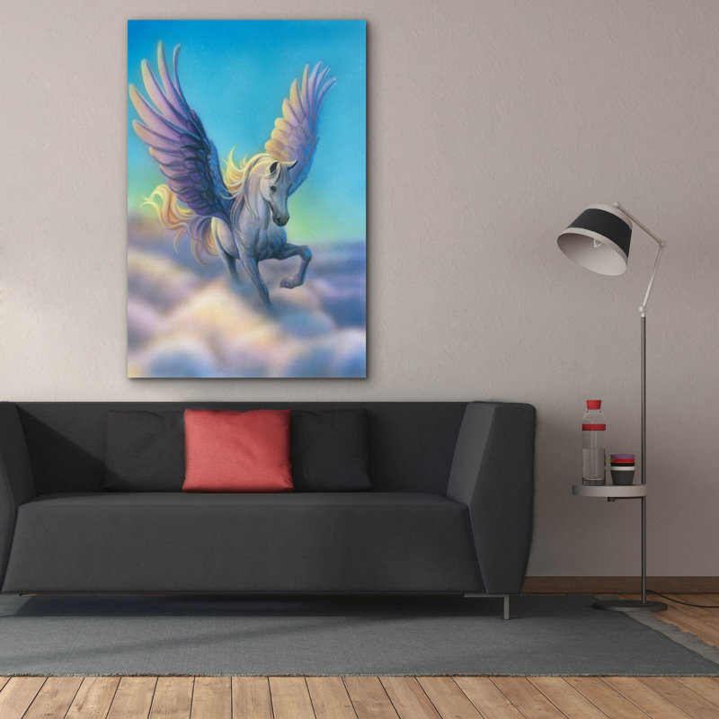 «Pégase sur toile» par Kirk Reinert, H 60 po x l 40 po x P 1,5 po