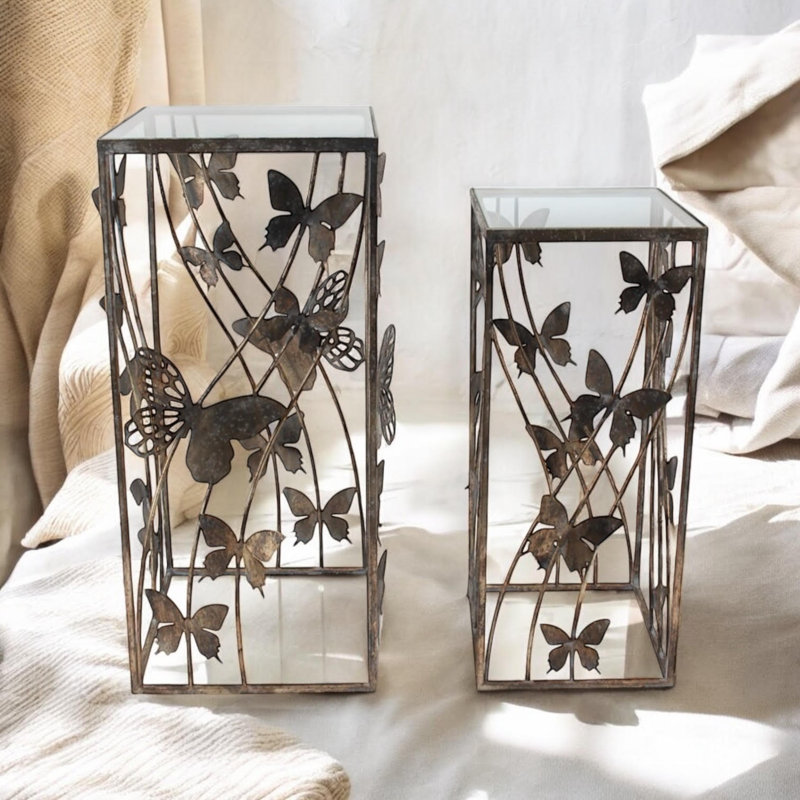 Glass Top Side Table Set