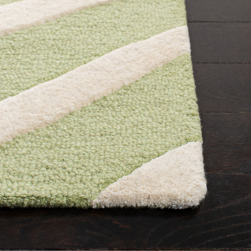 Sanyla Hand Tufted Wool Chevron Rug, Rectangle 3' x 5'