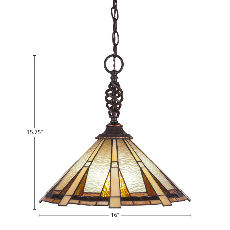 Luminaire suspendu suspendu Elegant présenté en finition granite foncé avec verre Zion 16 po