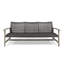 Patio gris à 3 places avec accents en fer tissé et ferme en gris, siège durable-261965831