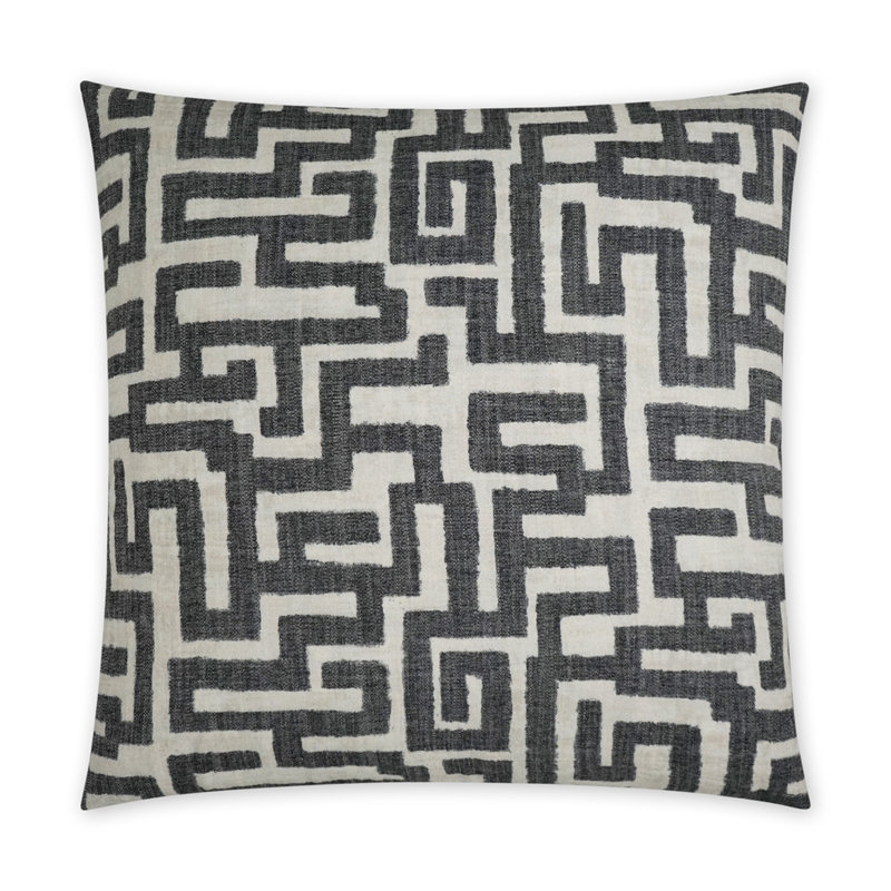 Coussin décoratif Giotto, Noir, Carré 24 po