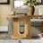 31.5" Round Coffee Table, Small Wooden Circle Center Table Hole Panel Splice Design Coffee Tables For Living Room, Thickened Edge Mdf Board, Natural Oak-712449896