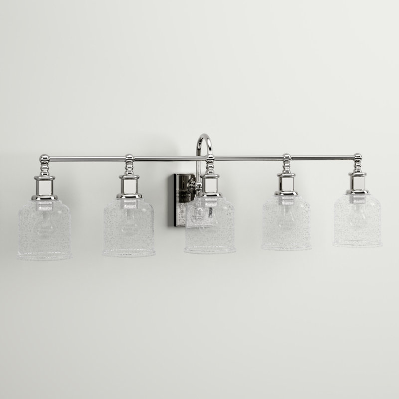Barre d'éclairage de salle de bain 5 lumières Zendaya, Chrome