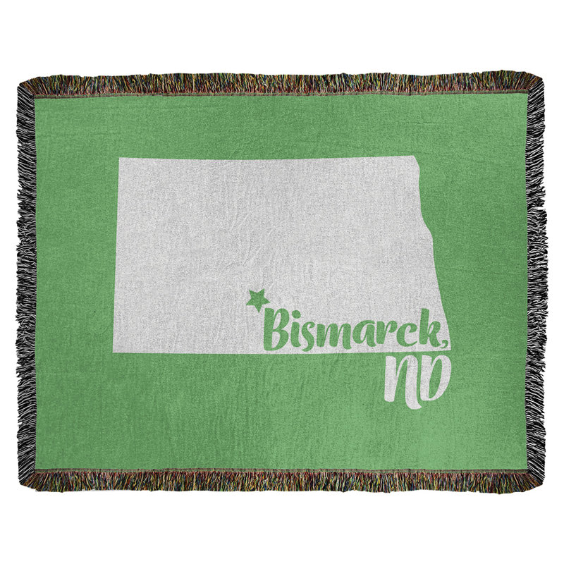 Jeté en coton bismarck north dakota, 60 po x 80 po, Vert