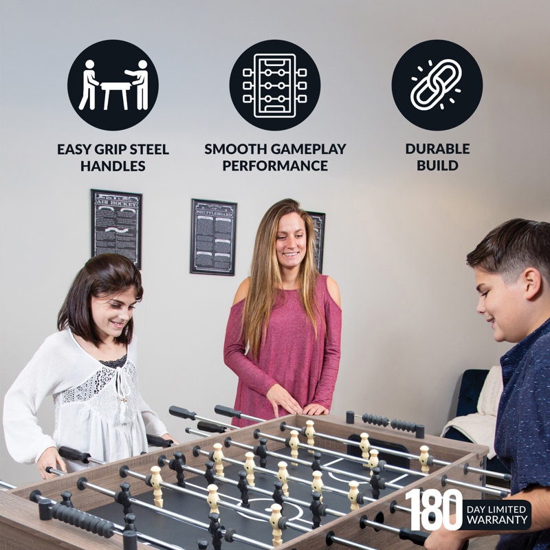 Fullerton 48-Inch Driftwood Foosball Table with Black Metal Accents