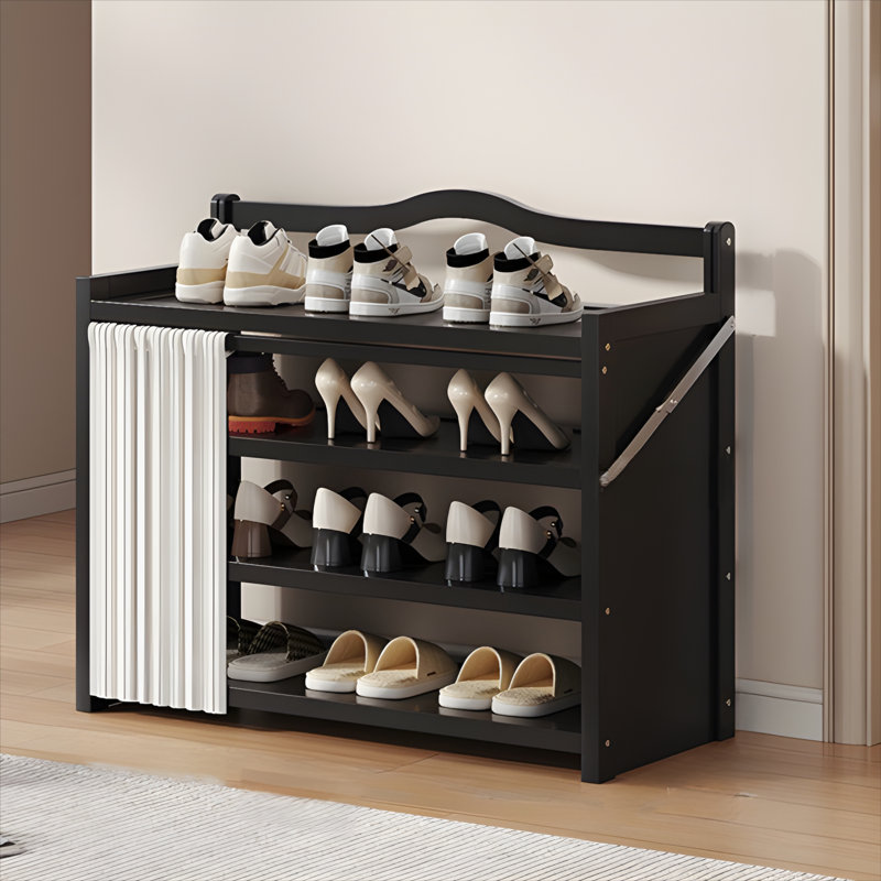 Foldable Shoe Rack For Home - Multi-Layer Bamboo Shoe Shelf With Dustproof Design, Easy Assembly For Entryway, Hallway, And Rental Apartments