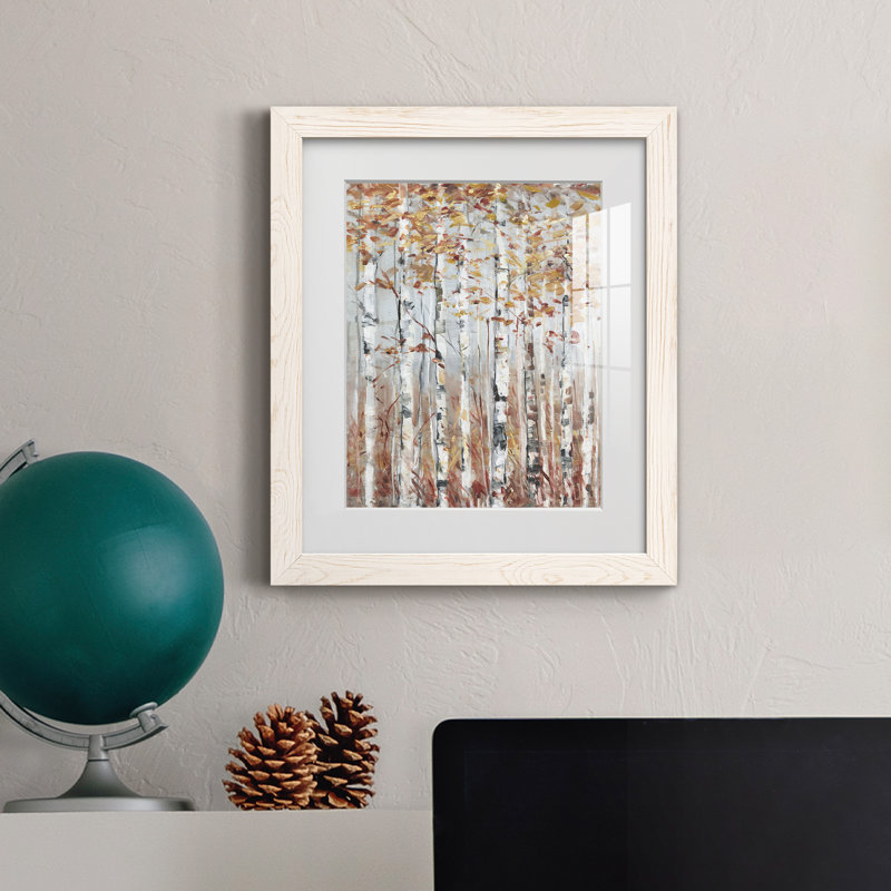 Forêt de cuivre - peinture encadrée, Blanc, H 20 po x l 17 po x P 1,5 po