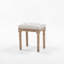 Tabouret de coiffeuse en lin, pieds sculptés en bois massif, banc de commode avec design capitonné-355506212