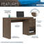 Bureau extensible Techni Mobile, noyer-2030699230