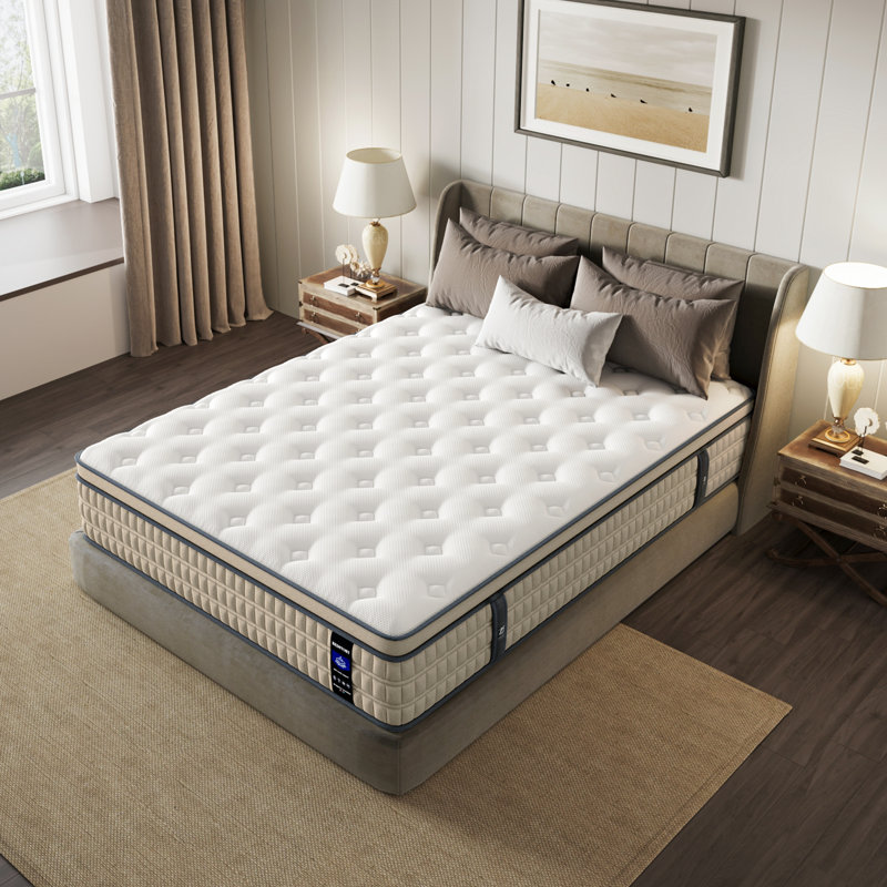 Bedstory 12"/14" Medium Hybrid Mattress with Pressure Relief & Motion Isolation,Pocket Springs,Gel Memory Foam, CertiPUR-US® & OEKO-TEX® Certified