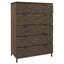 Commode 5 tiroirs Organic Living avec sculpture en roseau et base en nickel bruni