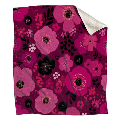 Jeté en molleton Fleurs - Jeté floral pour canapés ou lits