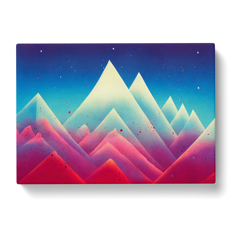 Neon Mountains Vol.2 Abstract - Wrapped Canvas, 50cm H x 76cm W x 3cm D