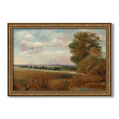 Paysage à Hampstead, avec Harrow au loin, v. 1849-1855-John Constable-Toile encadrée sur mesure