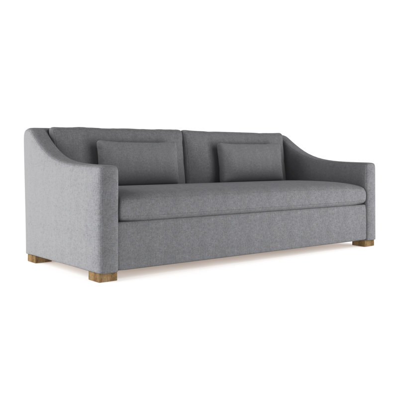 Canapé Crosby, Peluche velours pierre ponce, H 32,5 po x l 96 po x P 43 po, Patiné