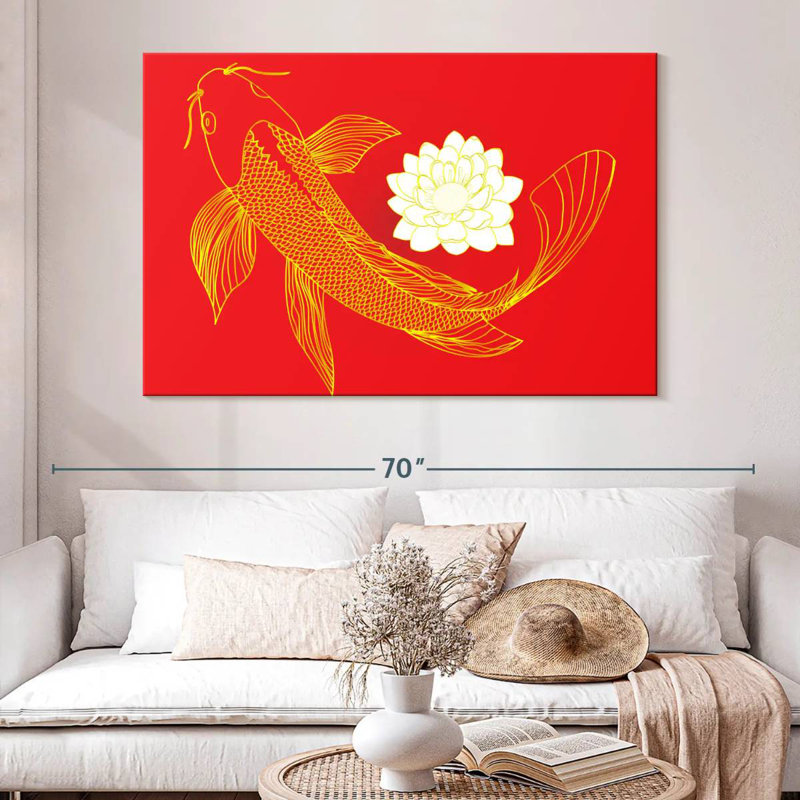 Oriental Koi Fish, 34" H x 51" W