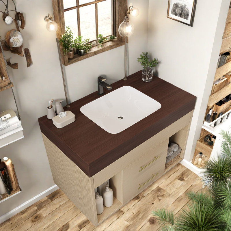 Meuble-lavabo moderne (doit inclure le meuble-lavabo et le lavabo) avec rangement