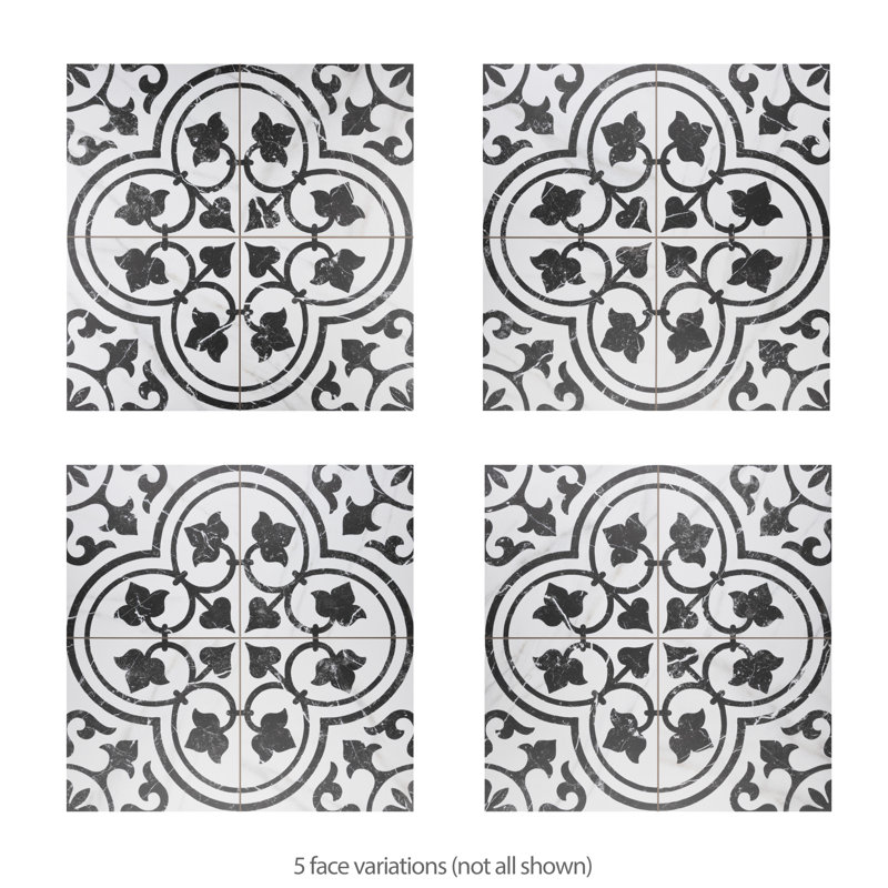 Merzoni 18" x 18" Porcelain Patterned Wall & Floor Tile