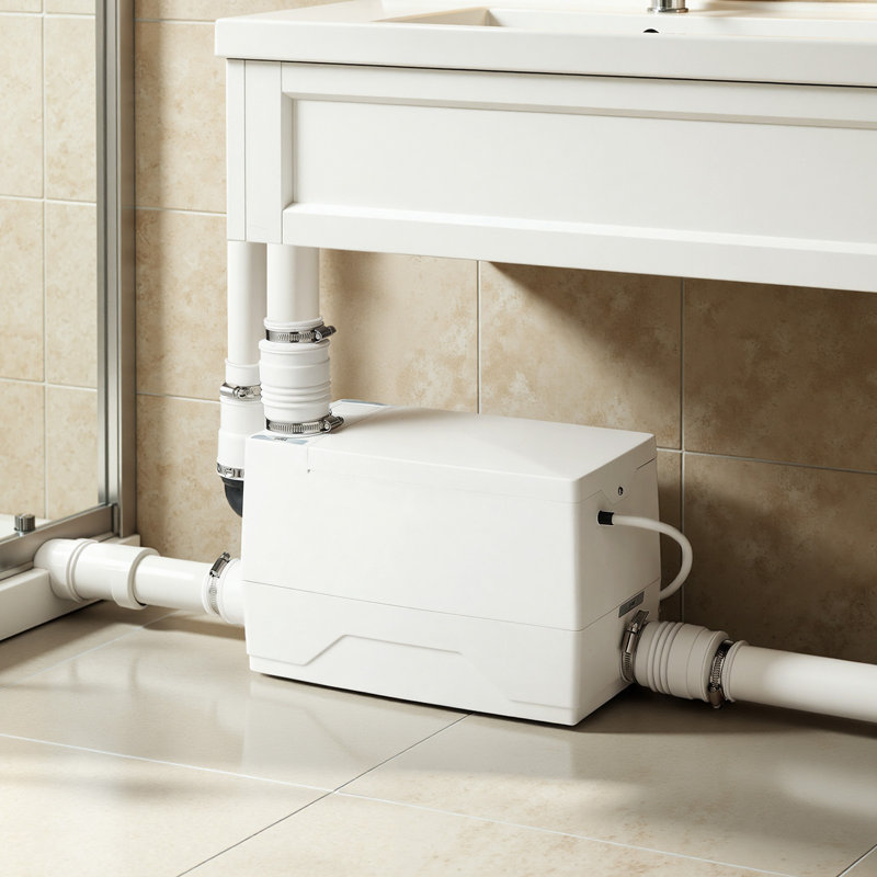 Pompe de vidange utilitaire 350W 7200L / h 26,2 pi / 8 m, évacuation des eaux usées avec 3 entrées, performance portable et puissante, pour le sous-sol, la cuisine, l'évier, la douche, les eaux grises