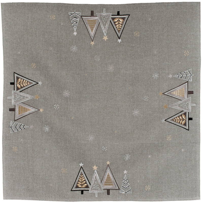 Décoration de table d'arbre de Noël géométrique gris moderne (34 po carrés)