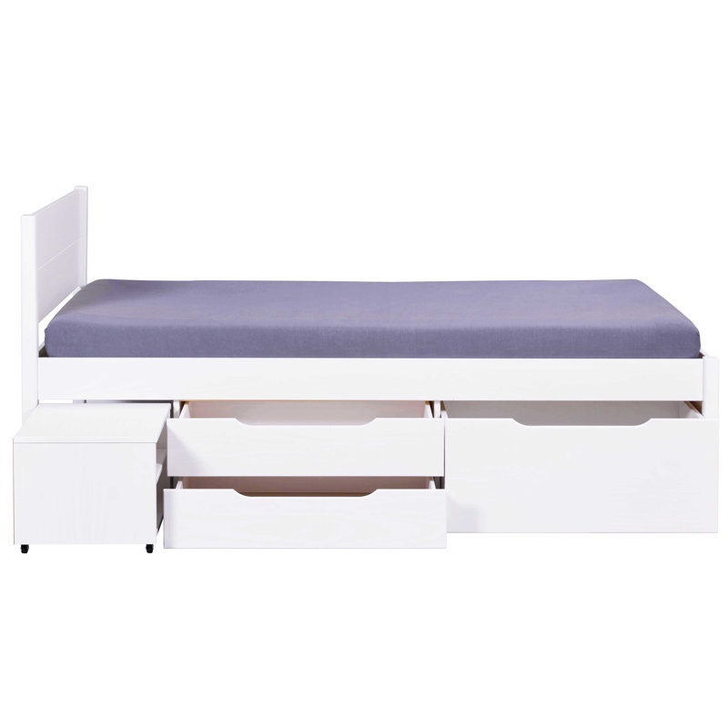 Bed with storage space Awat - Incl. nightstand, 90 x 200cm