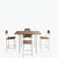 Ensemble de table de salle à manger à abattants 5 pièces à hauteur de comptoir avec chaises pour 4 personnes Dorset Farmhouse-1520471072-1520471073-1520471074