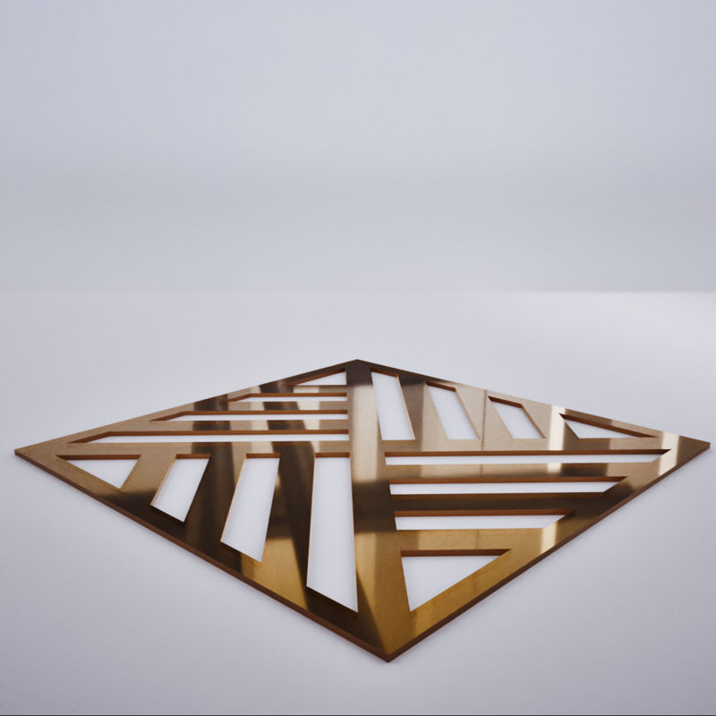 Petits panneaux muraux décoratifs en acrylique Allen, petit, l 11 3/8 po x H 11 3/8 po x T 1/8 po, miroir bronze