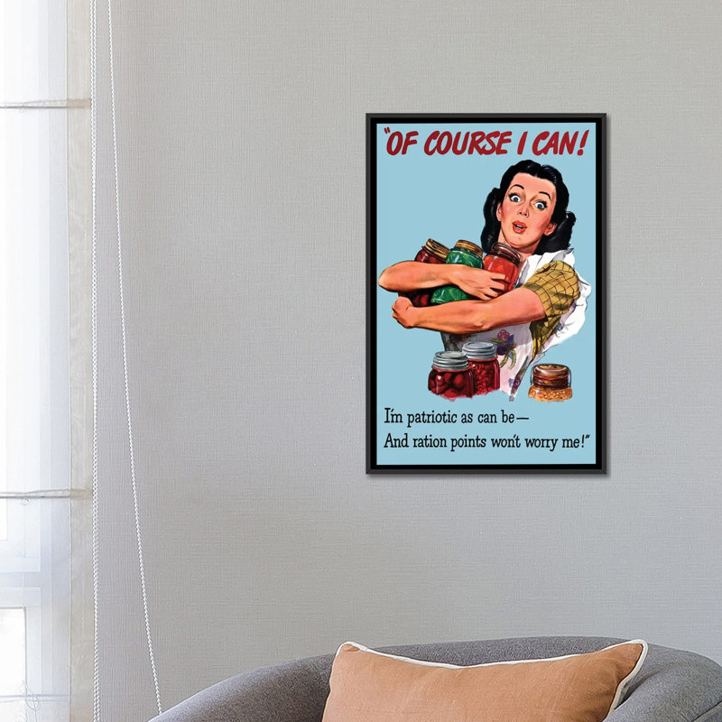 « wwii poster patriotique ration », affiche rétro sur toile, H 26 po x l 18 po x P 1,5 po, Toile avec cadre noir