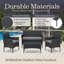 Ensemble de meubles de patio 4 pièces avec canapé, chaises et table Lavish Home (noir)