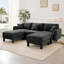 Canapé 3 places Boucle avec accoudoirs distinctifs en forme de coquillage, 2 repose-pieds amovibles et pieds cylindriques - enveloppé de tissu-1620999427