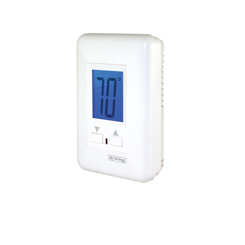 White Digital Line Voltage Thermostat with LCD Display