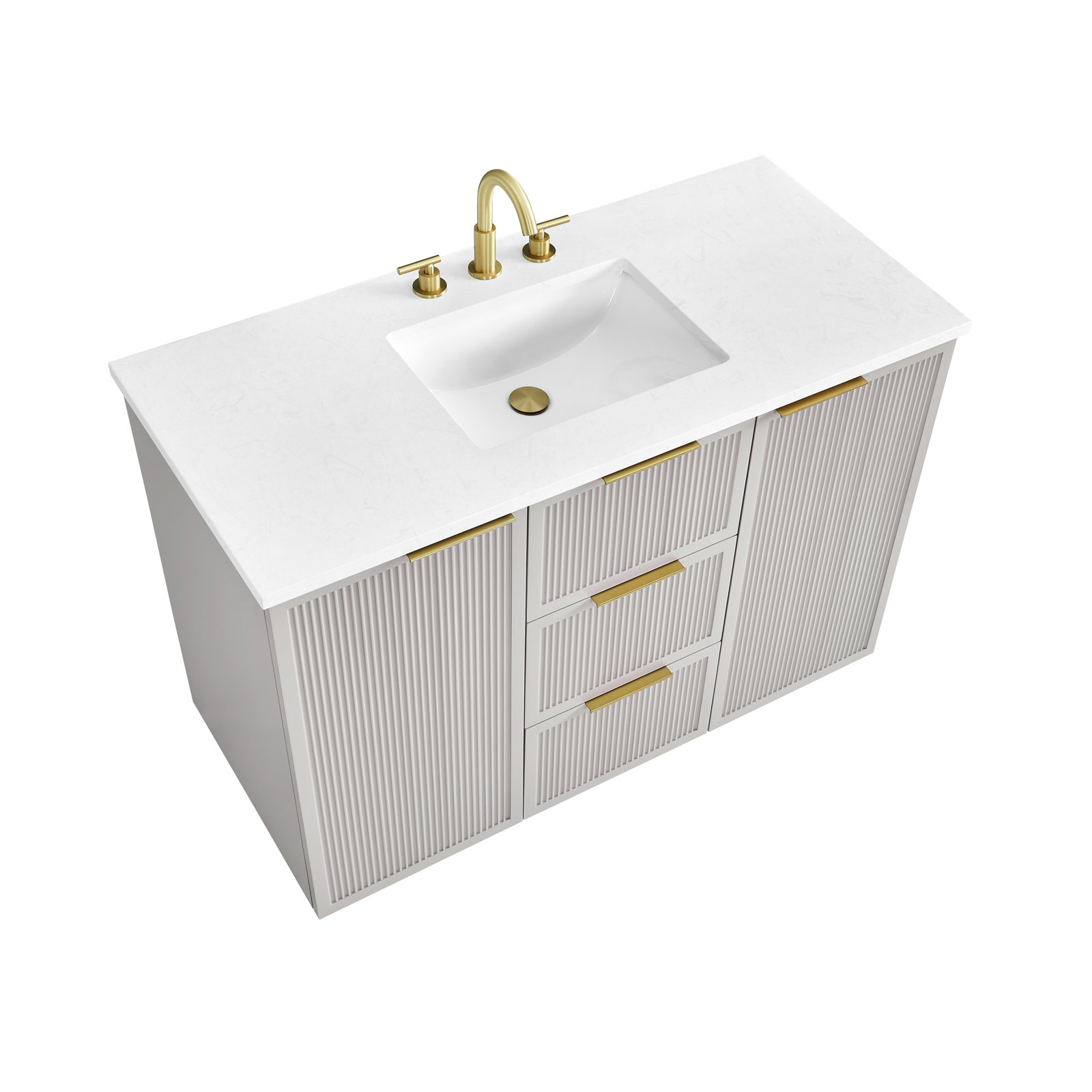 Aderyn 48" Single Vanity, Taupe/Brushed Bronze