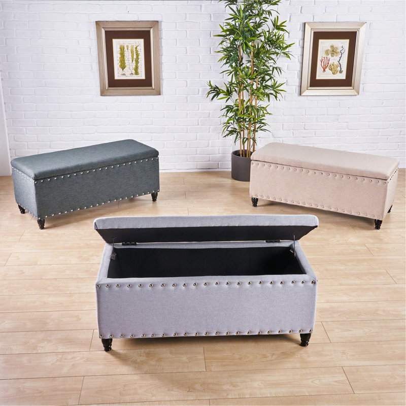 Repose-pieds avec rangement, Gris anthracite