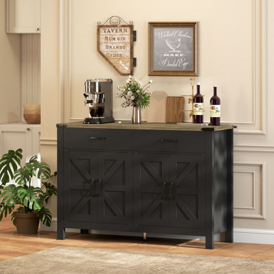 Sideboard Buffet Cabinet w/ Drawers and Shelves, Farmhouse Sideboard