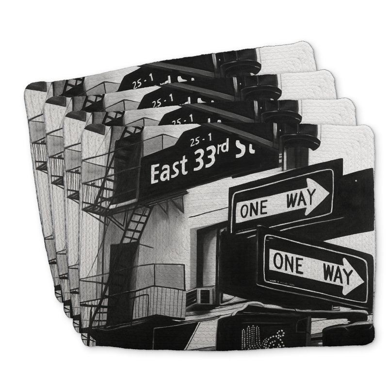 Ensemble de napperons en polyester tressé | NYC Signs Home Decor