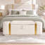 Banc ottoman Lumira en velours avec coffre de rangement relevable pour chambre et entrée-134777571