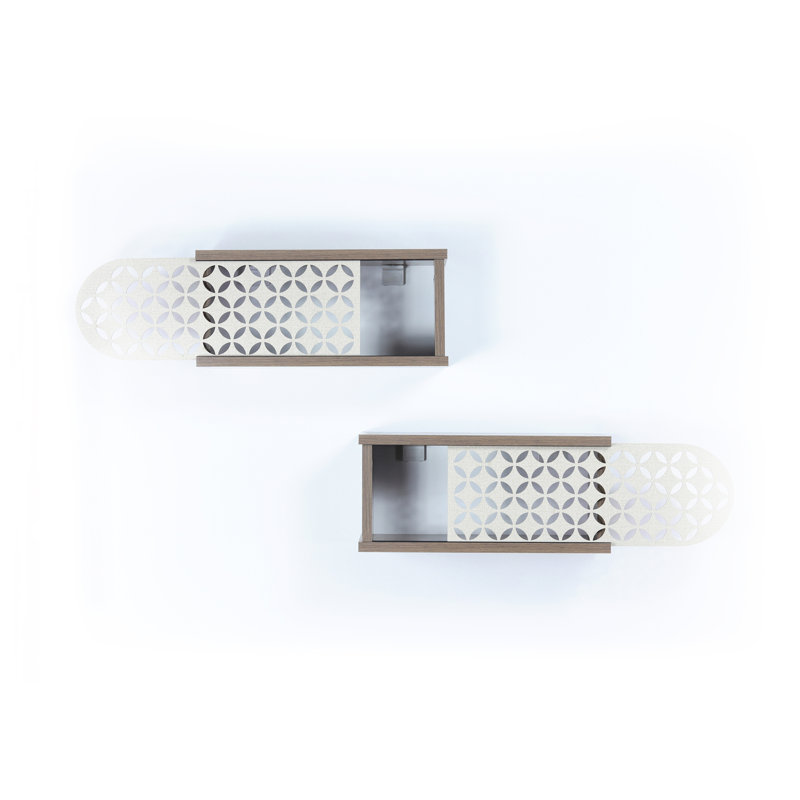 Wall Mounted Rustic Decorative Hanging Shelf for Books, Set of 2