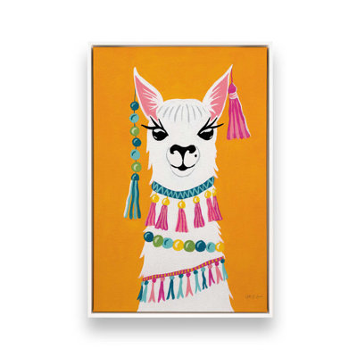 Lively Llama Canvas Print in a Frame