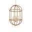 Charrette 4 - Light Rattan/Wrought Iron Chandelier