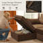 Fauteuil d'appoint rembourré avec accoudoirs brun Adrielle-1507515083