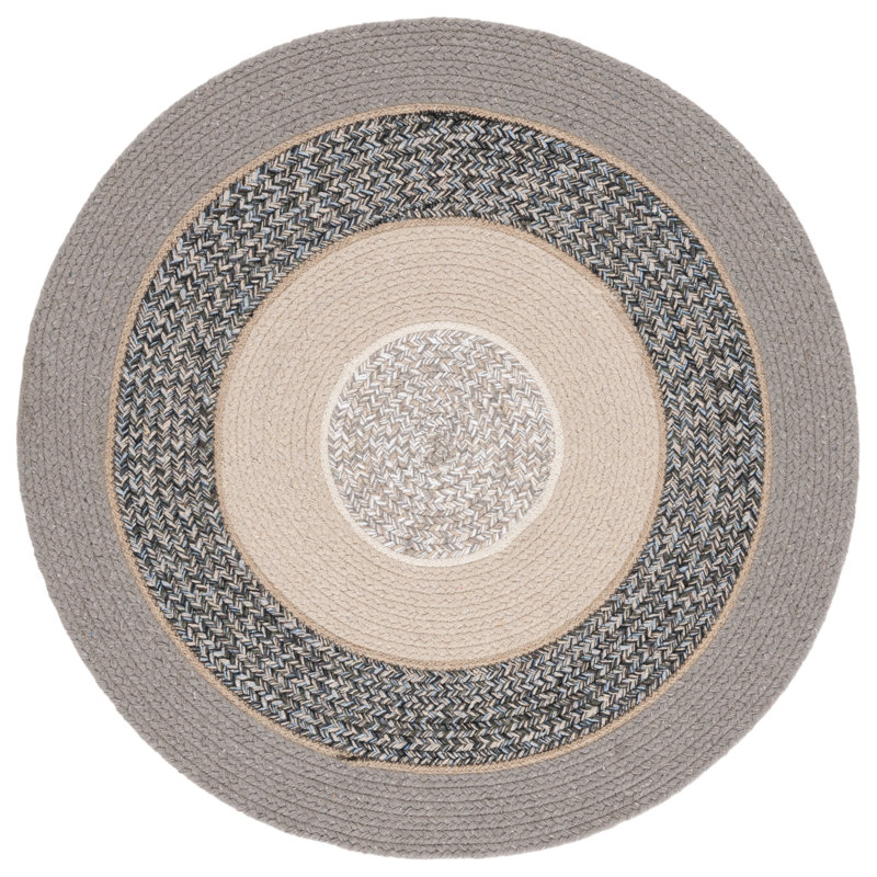 Tapis gris foncé / noir Aprel 751, Rond 3 pi