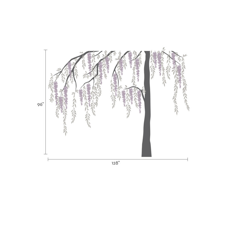 Décalcomanie murale arbre weeping wisteria, Olive