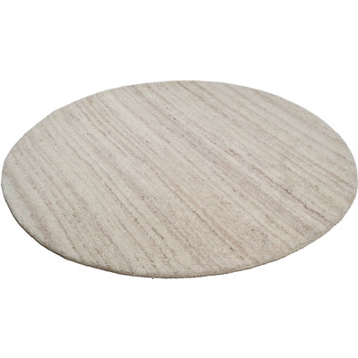 Round Piner Solid Colour Wool Hand Woven Area Rug