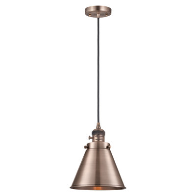 Franklin Restoration - Kylena - Mini-luminaire suspendu à cordon de 8 po - Interrupteur marche / arrêt - Ampoule DEL -