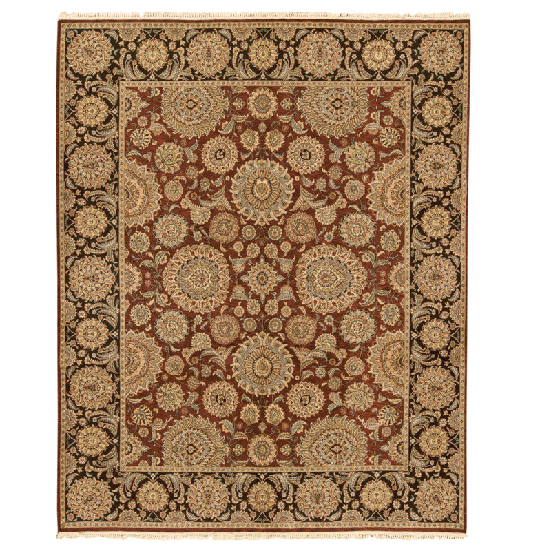 Tapis rectangulaire en laine noué à la main